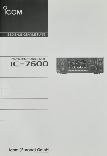 Deutsche Bedienungsanleitung für Icom IC-7600