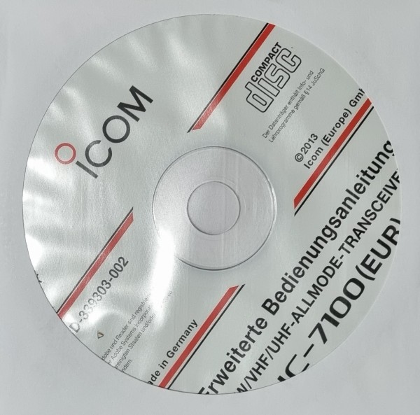 erweiterte Deutsche Bedienungsanleitung für Icom IC-7100 auf CD