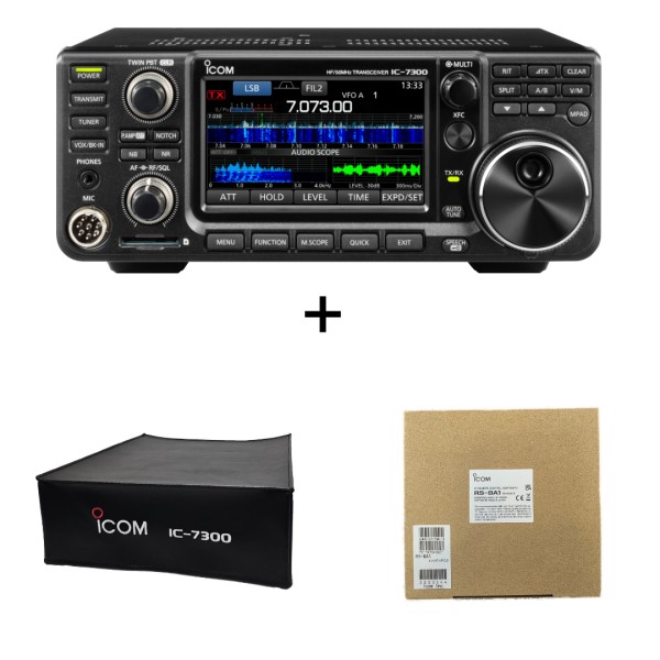 Icom IC-7300 (incl. 60m Freischaltung) + Dustcover LC-7300 + RS-BA1