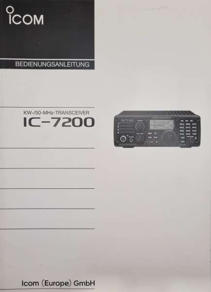 Deutsche Bedienungsanleitung für Icom IC-7200