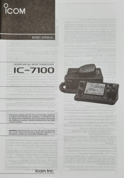 Englische Bedienungsanleitung für Icom IC-7100