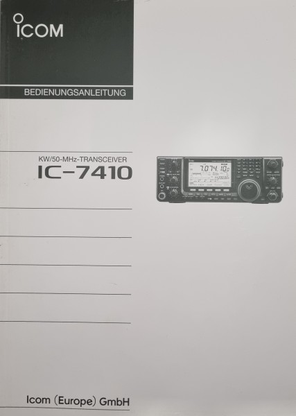 Deutsche Bedienungsanleitung für Icom IC-7410